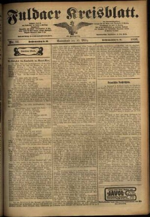 Zweite Ausgabe vom Samstag, den 10. März 1906.