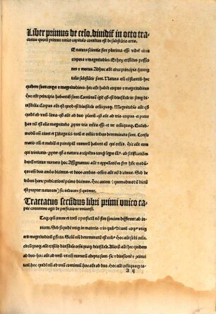 Aristotelis philosophor[um] o[mn]i[u]m monarche de Celo e[t] mundo libri q[ua]tuor p[rae]clarissimi : tenuo q[ui]b[us] scateba[n]t me[n]dis ... dilige[n]ti[us] purgati