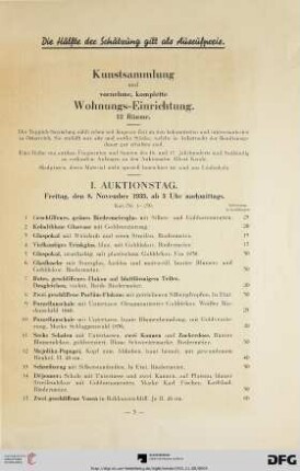 I. Auktionstag (Nr. 1-250)