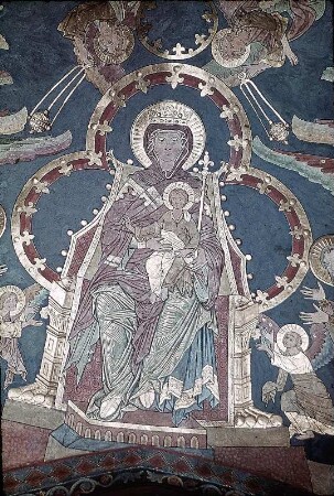 Thronende Muttergottes und die beiden Johannes', umgeben von einem Engelreigen