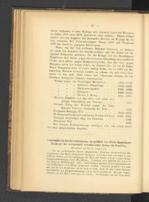 Geographische Ortsbestimmungen, ausgeführt von Herrn Hauptmann Ramsay bei Gelegenheit verschiedener Reisen in Ostafrika.
