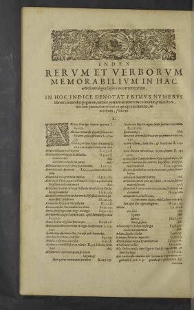 Index rerum et verborum memorabilium