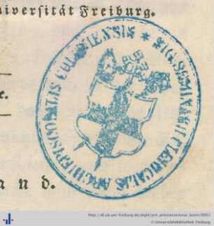 Stempel (Universitätsbibliothek Freiburg i. Br., BS 14/2850-1).