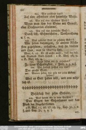 Beschluß der zehn Gebote.
