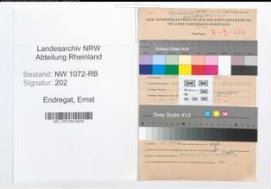 Entnazifizierung Ernst Endregat , geb. 29.07.1899 (Beamter)