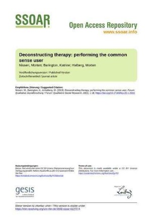 Deconstructing therapy: performing the common sense user