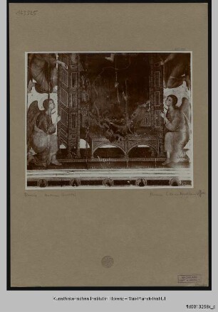 Thronende Madonna mit Kind und sechs Engeln