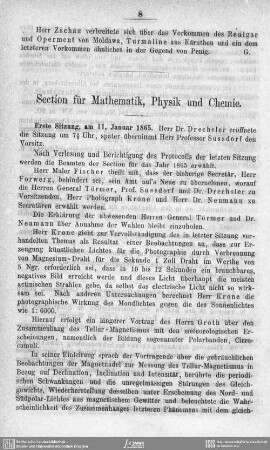 Section für Mathematik, Physik und Chemie