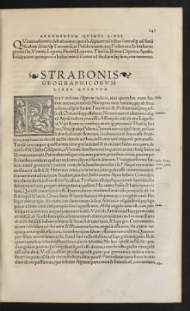 Strabonis Geographicorum Liber Quintus.