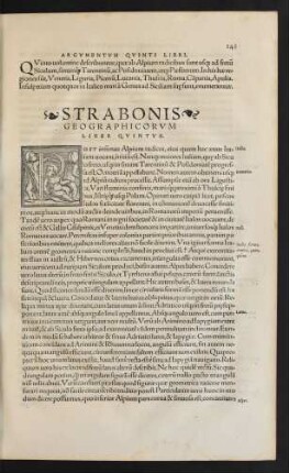 Strabonis Geographicorum Liber Quintus.
