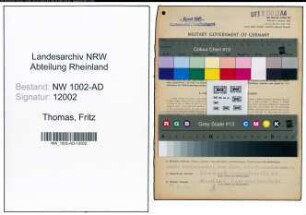 Entnazifizierung Fritz Thomas, geb. 24.08.1901 (Staedt.Angest.)