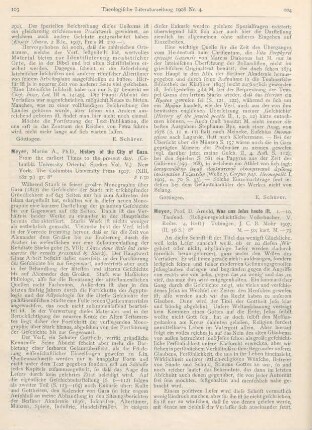 103-104 [Rezension] Meyer, Martin A., History of the City of Gaza. From earliest Times to the present day