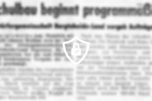 Schulbau beginnt programmäßig