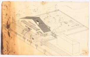 Propiedad de Sr. Francisco Fonck, Valdivia: Perspektivische Ansicht (Vogelschau)