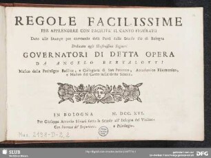 Regole facilissime : per apprendere con facilita' il canto figurato ...