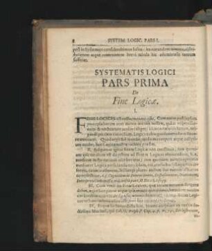 Pars Prima. De Fine Logicae.