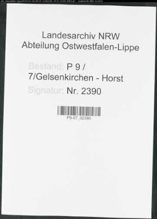 Sterberegister Standesamt Gelsenkirchen-Horst