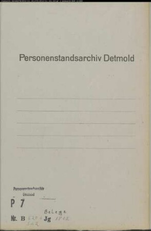 Belegakte zum Heiratsregister 1812 der Munizipalität Gemen (H 1812)