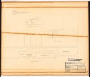 Reichsluftfahrtministerium, Berlin: Brause- und Umkleideräume V1: Grundriss, Schnitt 1:100
