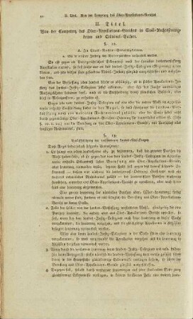 II. Titel. Von der Competenz des Ober-Appellations-Gerichts in Civil-Rechtsstreitigkeiten und Criminal-Sachen.