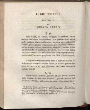 Sectio V. De Quinto Pare.