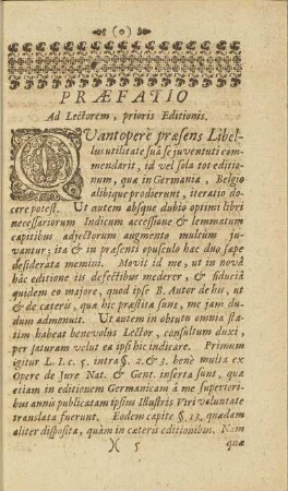 Præfatio Ad Lectorem, prioris Editionis