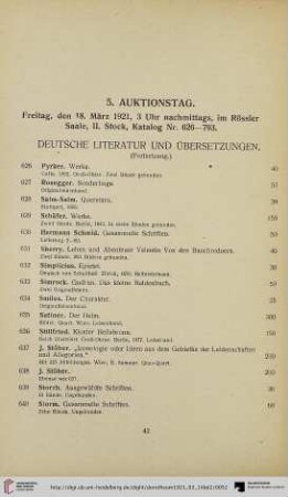 Deutsche Literatur und Übersetzungen (Nr. 626-650)