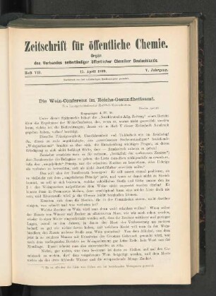 Heft VII. 15. April 1899.