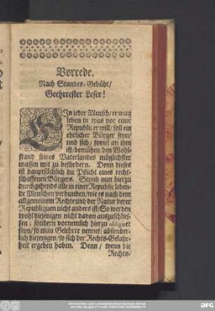 Vorrede. Nach Standes-Gebühr, Geehrtester Leser!