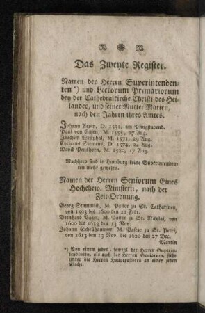 Das Zweyte Register.