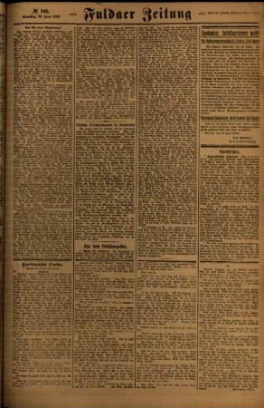 Zweite Ausgabe vom Samstag, den 26. Juni 1920.