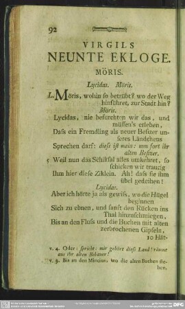 Neunte Ekloge. Möris