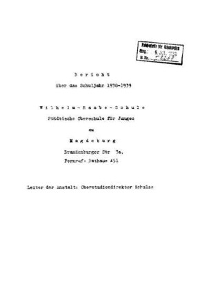 1938/39: Bericht ... - 1938/39