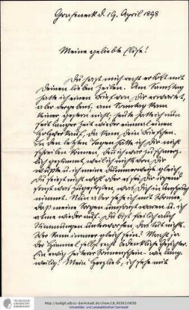 Brief vom 19.04.1898