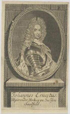 Bildnis des Johannes Ernestus, Regierender Hertzog zu Sachsen-Saalfeld