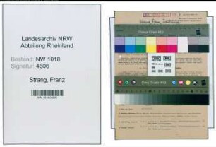 Entnazifizierung Franz Strang , geb. 27.02.1903 (Bankdirektor)