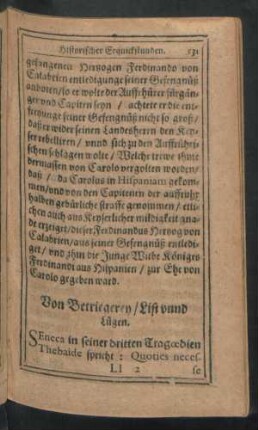 Von Betriegerey/ List unnd Lügen.