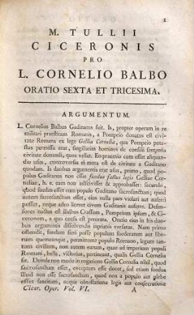 M. Tullii Ciceronis Opera : Ad Optimas Editiones Collata Studiis Societatis Bipontinae, Volumen Sextum