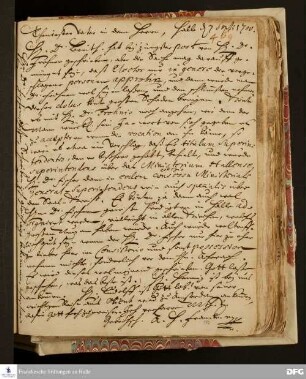 Brief von August Hermann Francke an Philipp Jakob Spener.