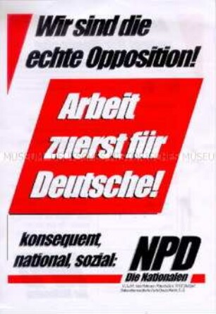 Flugblatt der NPD zur Bundestagswahl 1998