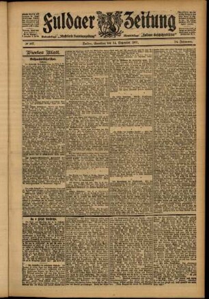 Vierte Ausgabe vom Samstag, den 14. Dezember 1907.