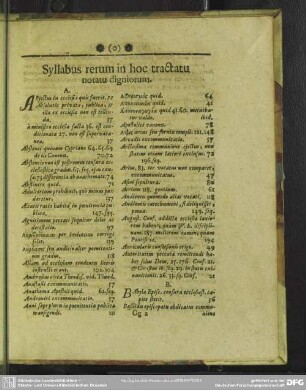 Syllabus rerum in hoc tractatu notatu digniorum
