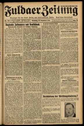 Ausgabe vom Samstag, den 19. Dezember 1931.
