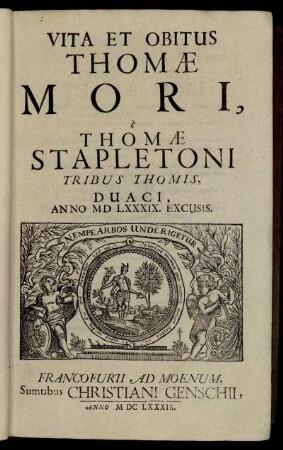 Vita Et Obitus Thomae Mori.