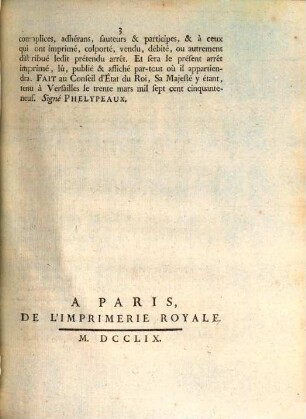 Arrest Du Conseil d'État Du Roi, Du 30 Mars 1759 : Extrait des Registres du Conseil d'État
