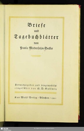 Briefe und Tagebuchblätter