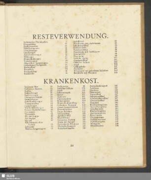 Resteverwendung. Krankenkost
