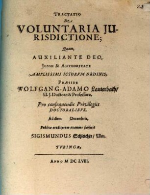 Tractatio De Voluntaria Jurisdictione