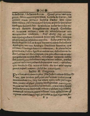 Sectio II. Exegetica.