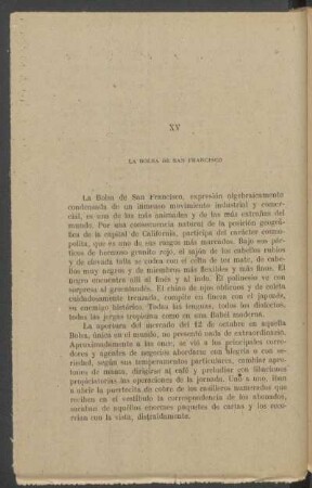 XV - La Bolsa de San Francisco
